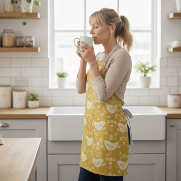 Narvik Ochre Yellow Adult or Child Oilcloth Wipe Clean Apron