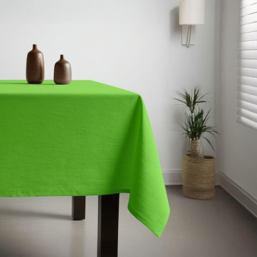 100% Cotton Plain Apple Green Lightweight Fabric Tablecloth