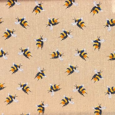 Crafting Quilting 100% Cotton Fabric Beige Bees
