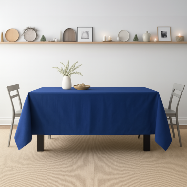 100% Cotton Plain Royal Blue Lightweight Fabric Tablecloth