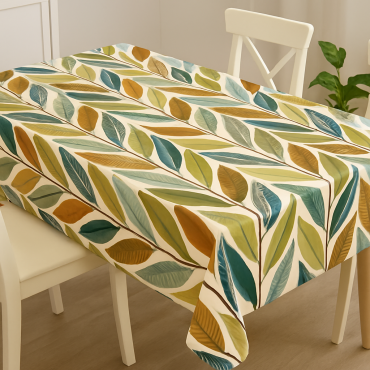 Hikkaduwa Spiced Pear Scion Oilcloth Tablecloth Matte Finish