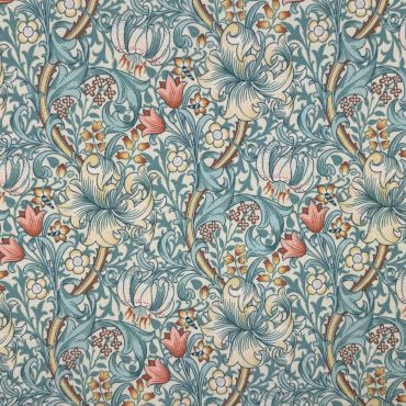 William Morris Golden Lily Cornflower Outdoor/Indoor Water Repellent Tablecloth 144cm Wide