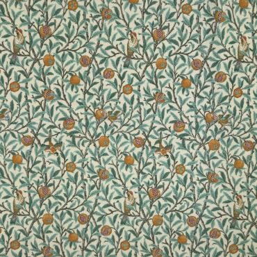 William Morris Birds & Pomegranate Kingfisher Outdoor/Indoor Water Repellent Tablecloth 144cm Wide