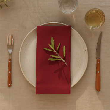 Plain Damson 100% Fabric Napkin Set