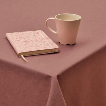 Plain Dark Mauve Polycotton Fabric Tablecloth
