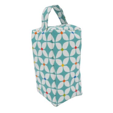Duck Egg Marguerite Matte Oilcloth Door Stop - Unfilled