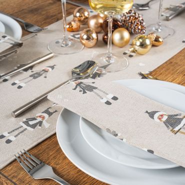 White and Grey Dolls Fabric Napkins