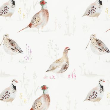 Natural Gamebirds 100% Cotton Curtain and Upholstery Fabric