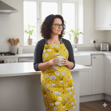 Bergen Ochre Yellow Adult or Child Oilcloth Wipe Clean Apron