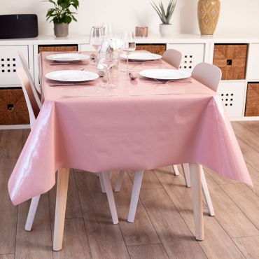 Pink Glitter PVC Vinyl Wipe Clean Tablecloth