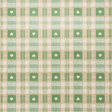Green Heart Check PVC Vinyl Wipe Clean Tablecloth