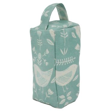 Narvik Duck Egg Birds Matte Oilcloth Door Stop - Unfilled