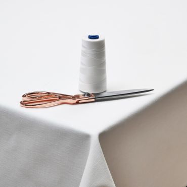 Plain Off White Polycotton Fabric Tablecloth