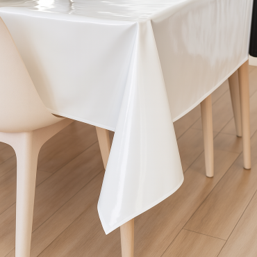 Plain White PVC Vinyl Wipe Clean Tablecloth