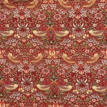  Crafting Quilting 100% Cotton Fabric William Morris Strawberry Thief Red