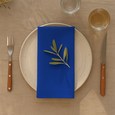 Plain Royal Blue 100% Cotton Fabric Napkin Set