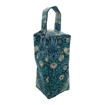 William Morris Strawberry Theif in Teal/Duck Egg Matte Oilcloth Door Stop - Unfilled