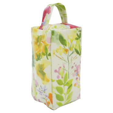 Multi Floral Watercolour Matte Oilcloth Door Stop - Unfilled