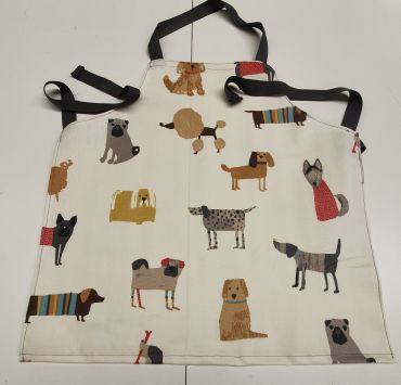 Natural Funky Hound Dogs Oilcloth Wipe Clean Apron Adult and Child