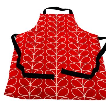 Kids Red Linear Stem Oilcloth Apron