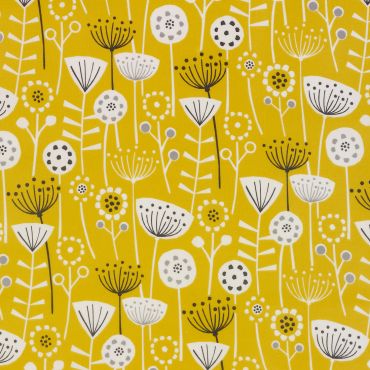 Bergen Ochre Cotton Curtain Fabric