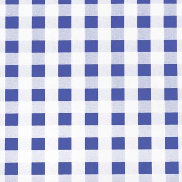 Blue and White Gingham Check PVC Vinyl Tablecloth