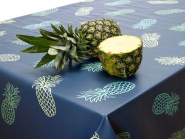 Blue Pineapples PVC Vinyl Wipeclean Tablecloth