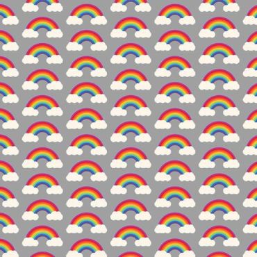 Crafting Quilting 100% Cotton Fabric Grey and White Multi Rainbows