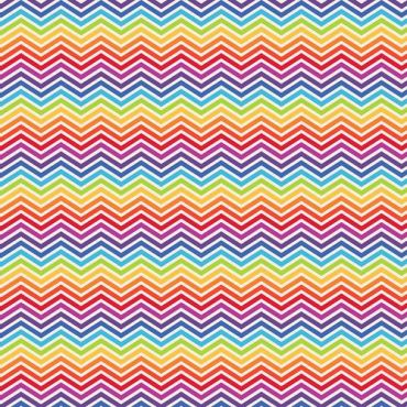 Crafting Quilting 100% Cotton Fabric Multi Coloured Rainbow Chevron
