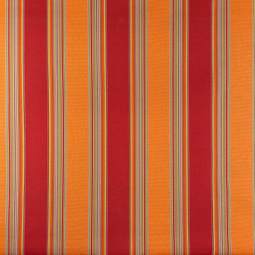 Outdoor Water Repellent Fabric Burnt Orange and Red Stripes