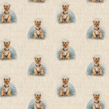 Tiger Cub Linen Effect Crafting All Over Curtain Fabric