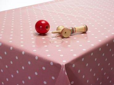 Dotty Rose Polka Dot Oilcloth Wipe Clean Tablecloth