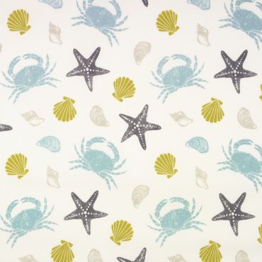 Crabs and Seashells Oilcloth