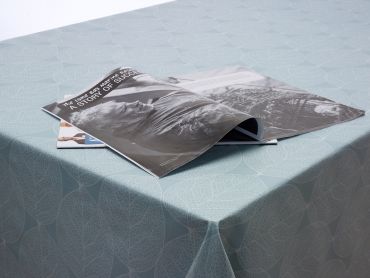 Duck Egg Large Leaf PVC Vinyl Wipe Clean Tablecloth