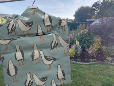 Duck Egg Seagulls Wipe Clean Oilcloth Peg Bag
