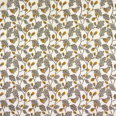 Cream and Grey Acorns Oilcloth Wipe Clean Tablecloth