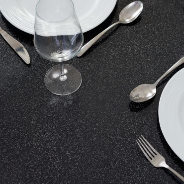 Black Glitter Sparkle PVC Vinyl Wipe Clean Tablecloth