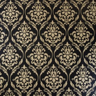 Large Black and Gold Damask PVC Vinyl Wipe Clean Tablecloth