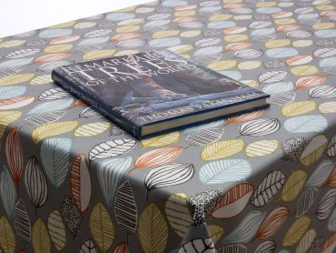 Aqua Green Modern Leaves Oilcloth