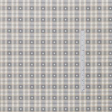 Grey Heart Check PVC Vinyl Wipe Clean Tablecloth