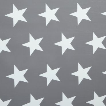 Grey and White Large Star PVC Vinyl Wipe Clean Tablecloth