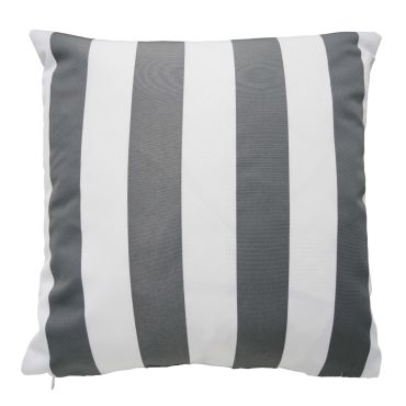 Grey & White Stripe Water Repellent Fabric Outdoor Cushion Cover