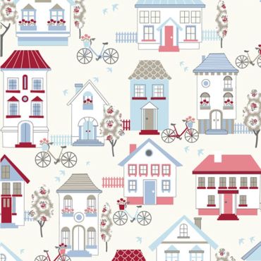 Crafting Quilting Cotton Fabric Homes and Bikes