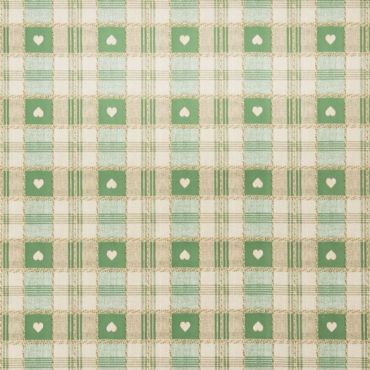 Green Heart Check PVC Vinyl Wipe Clean Tablecloth