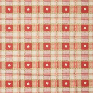 Red Heart Check PVC Vinyl Wipe Clean Tablecloth