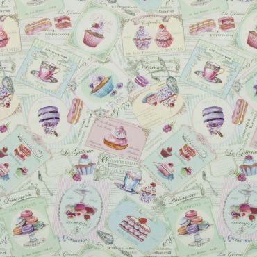 Shabby Chic Duck Egg Patisserie PVC Vinyl Wipe Clean Tablecloth