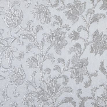 Silver Embossed Floral PVC Vinyl Tablecloth