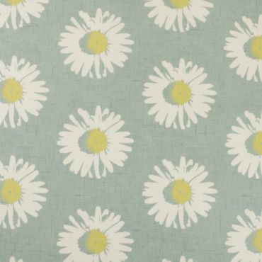 Duck Egg and White Daisy Capri Mineral Floral Oilcloth Wipe Clean Tablecloth