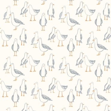 Taupe Seagulls Curtain and Upholstery Fabric