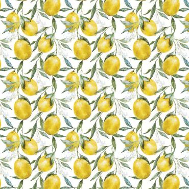 White and Yellow Lemons Crafting Quilting Cotton Fabric